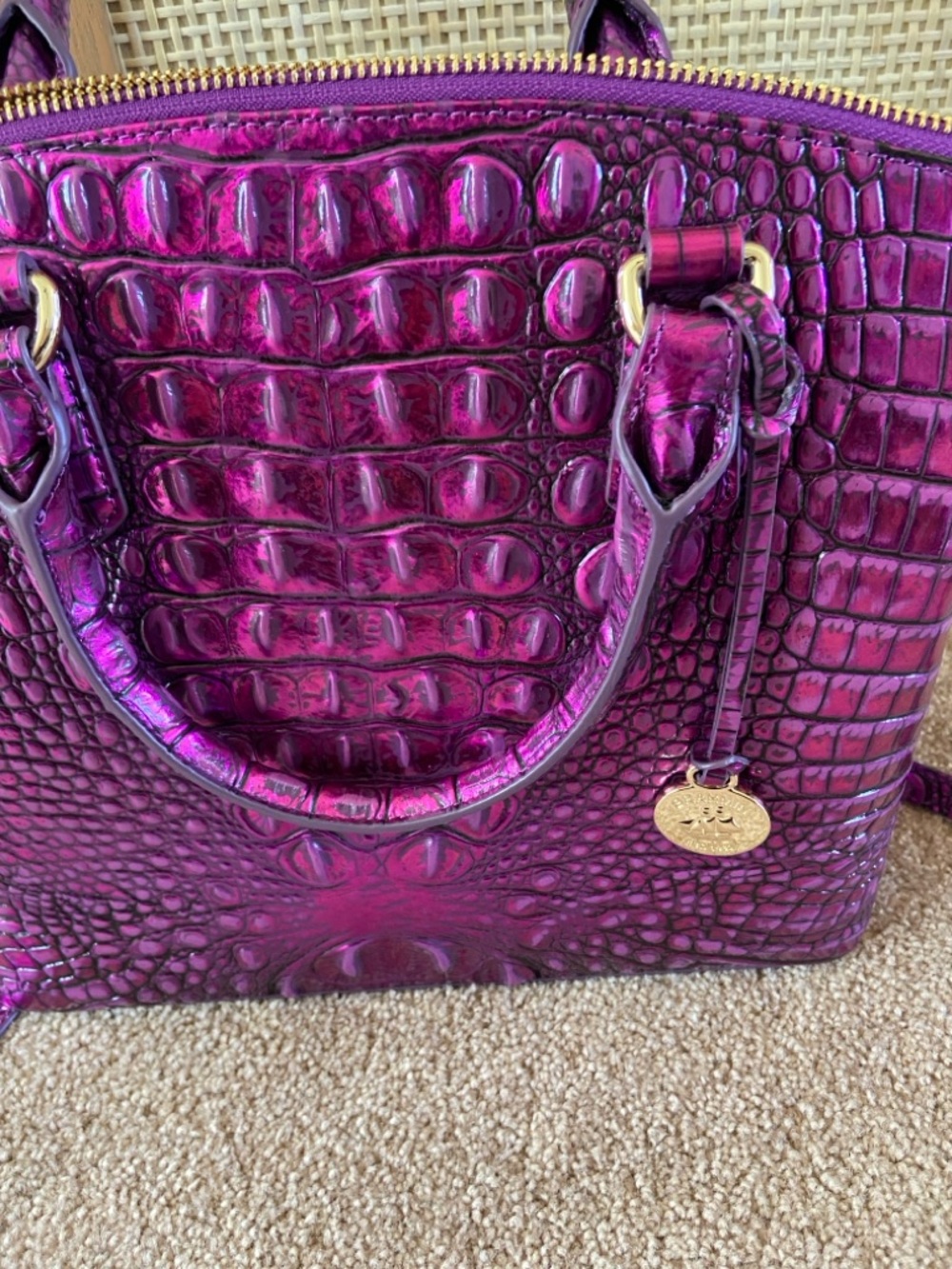 Amazing~Brahmin Duxbury Satchel Purple Potion Melbourne Leather BAG - Picture 2 of 7